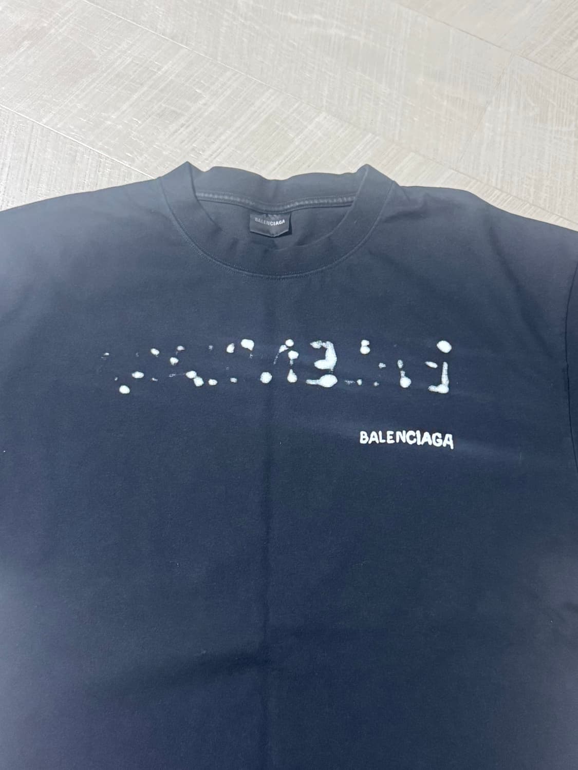 발렌시아가 핸드 드로운 라지핏 반팔 T 블랙 M 상품이미지2