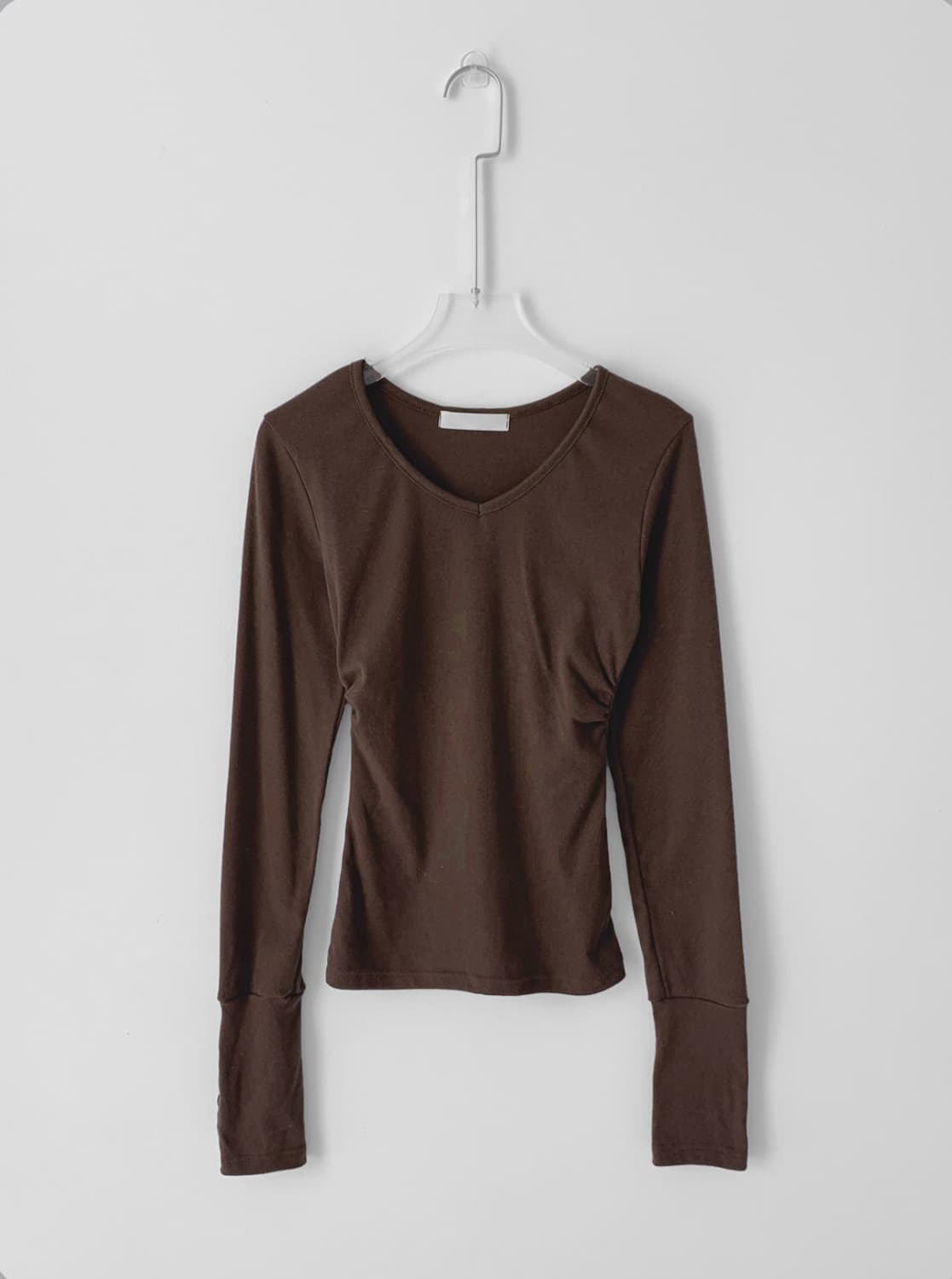 브이넥 긴팔 슬림티 상품이미지2