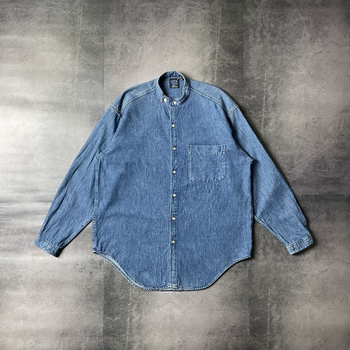 UNKNOWN 빈티지 데님 밴드칼라 코튼셔츠 A00401 상품이미지1