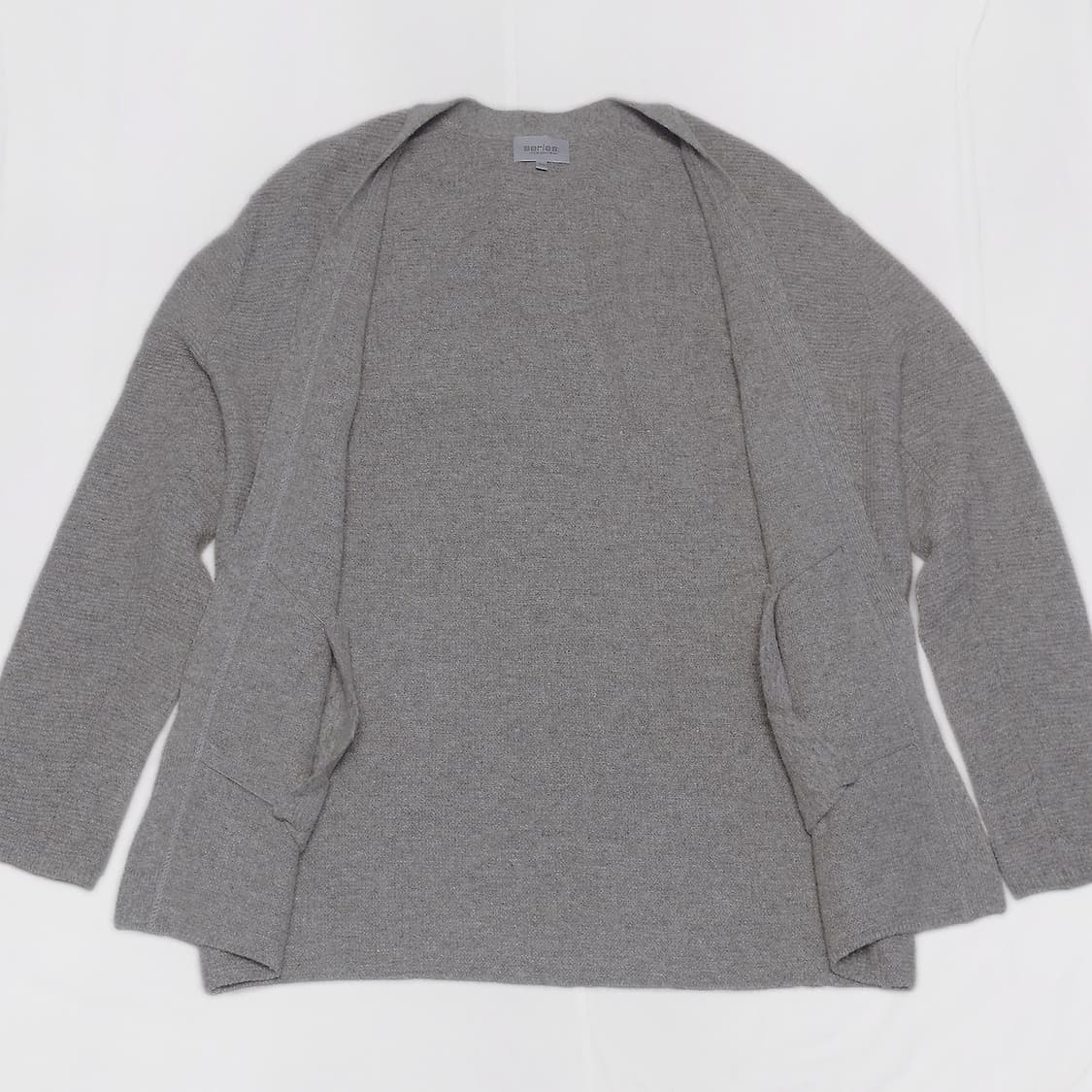 시리즈 버튼리스 울캐시미어 트위드 믹스 니트 가디건 (100) 상품이미지4