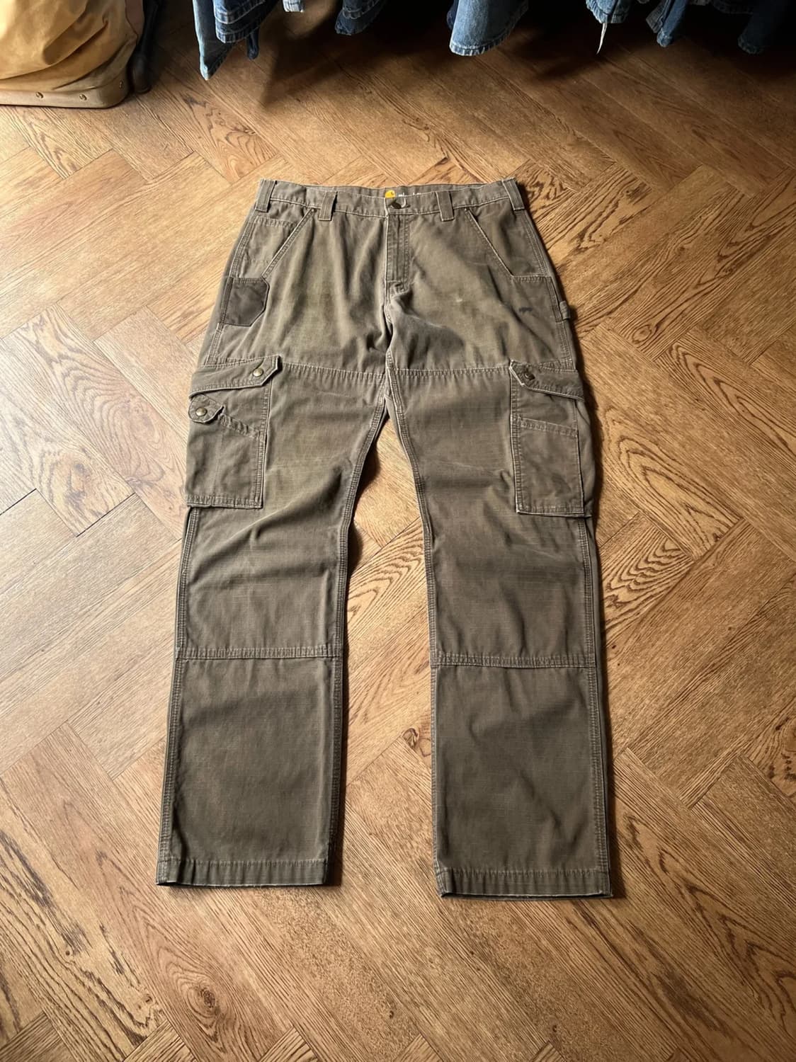 [34]칼하트 USA 다크커피 립스탑 더블니 워크 카고 팬츠 상품이미지1