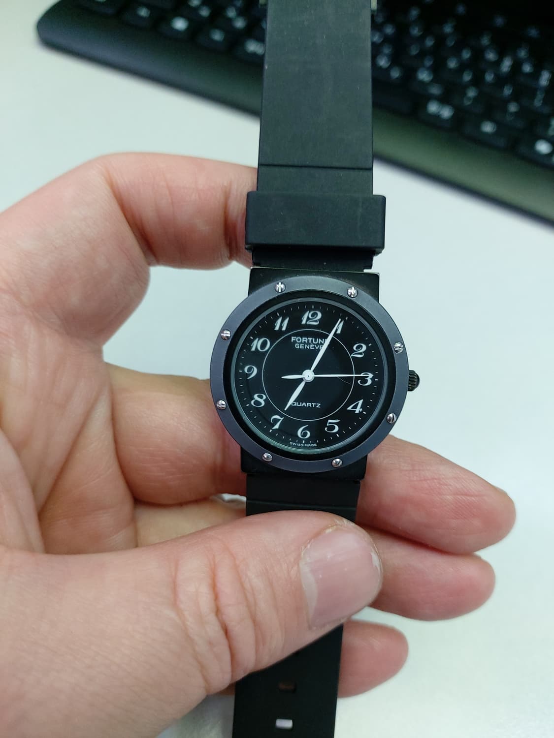 포춘제네바 블랙 쿼츠 남성 시계 상품이미지1