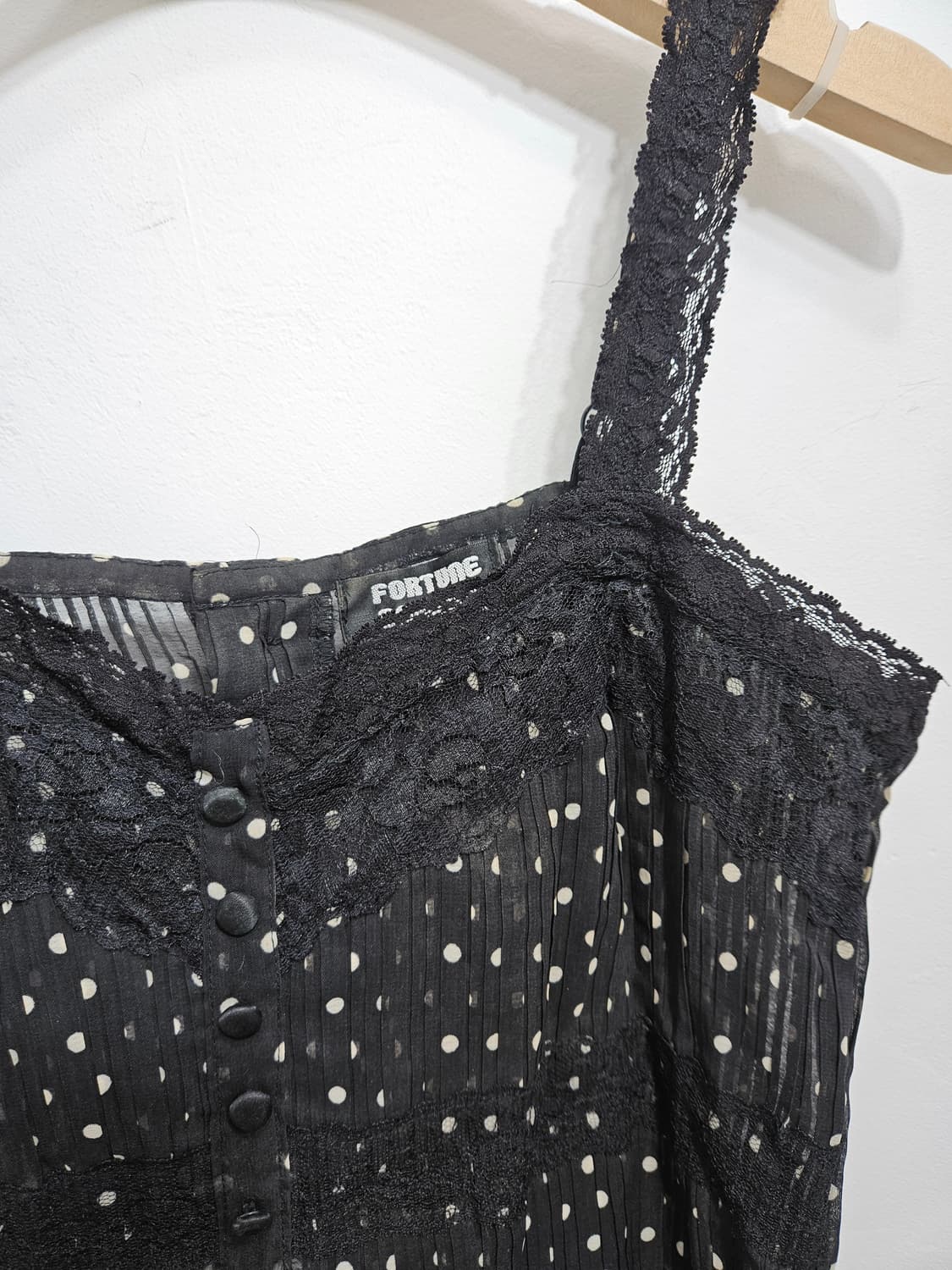 블랙 도트 슬리브리스 탑 상품이미지4