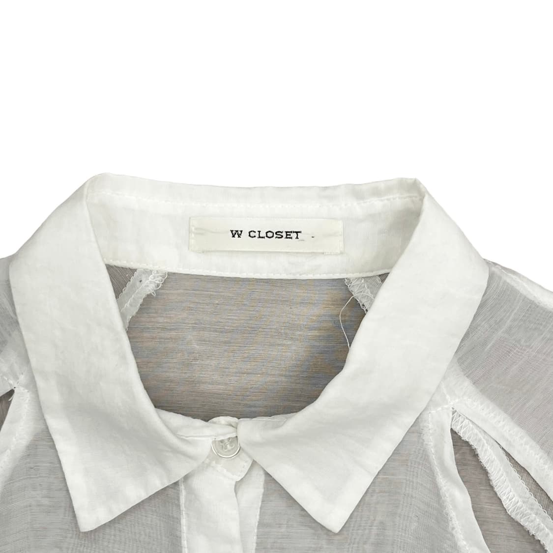 Slit Detail White See Through Shirt 상품이미지6