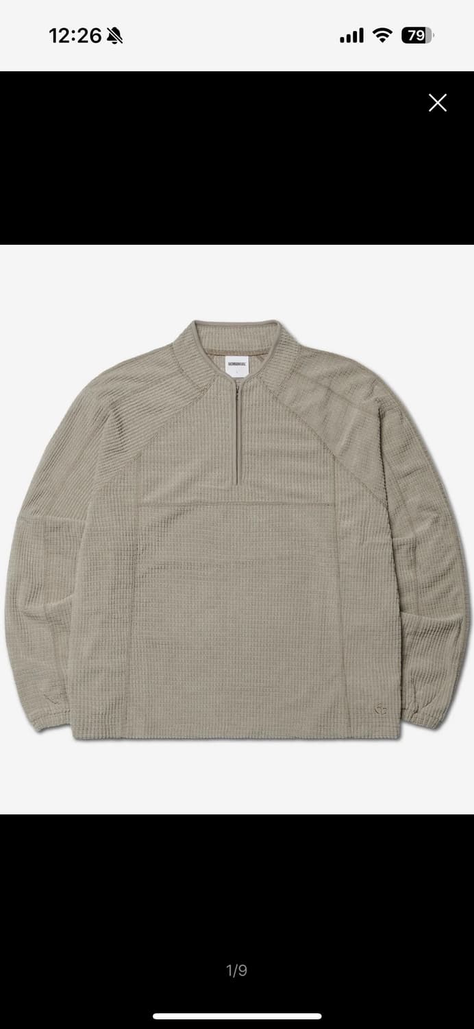 HEAVY WAFFLE HALF ZIP-UP - SAND GRAY 상품이미지1