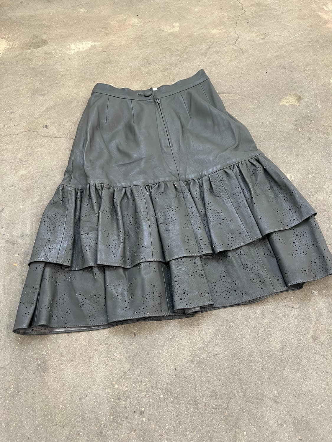 Gianfranco Bogino (Italy made) 레더 펀칭 스커트 상품이미지2