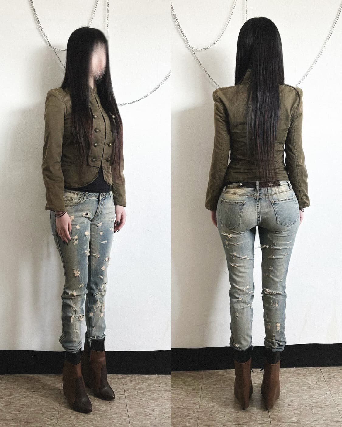 00s 저스트카발리 불렛홀 오일워싱 데님 상품이미지3