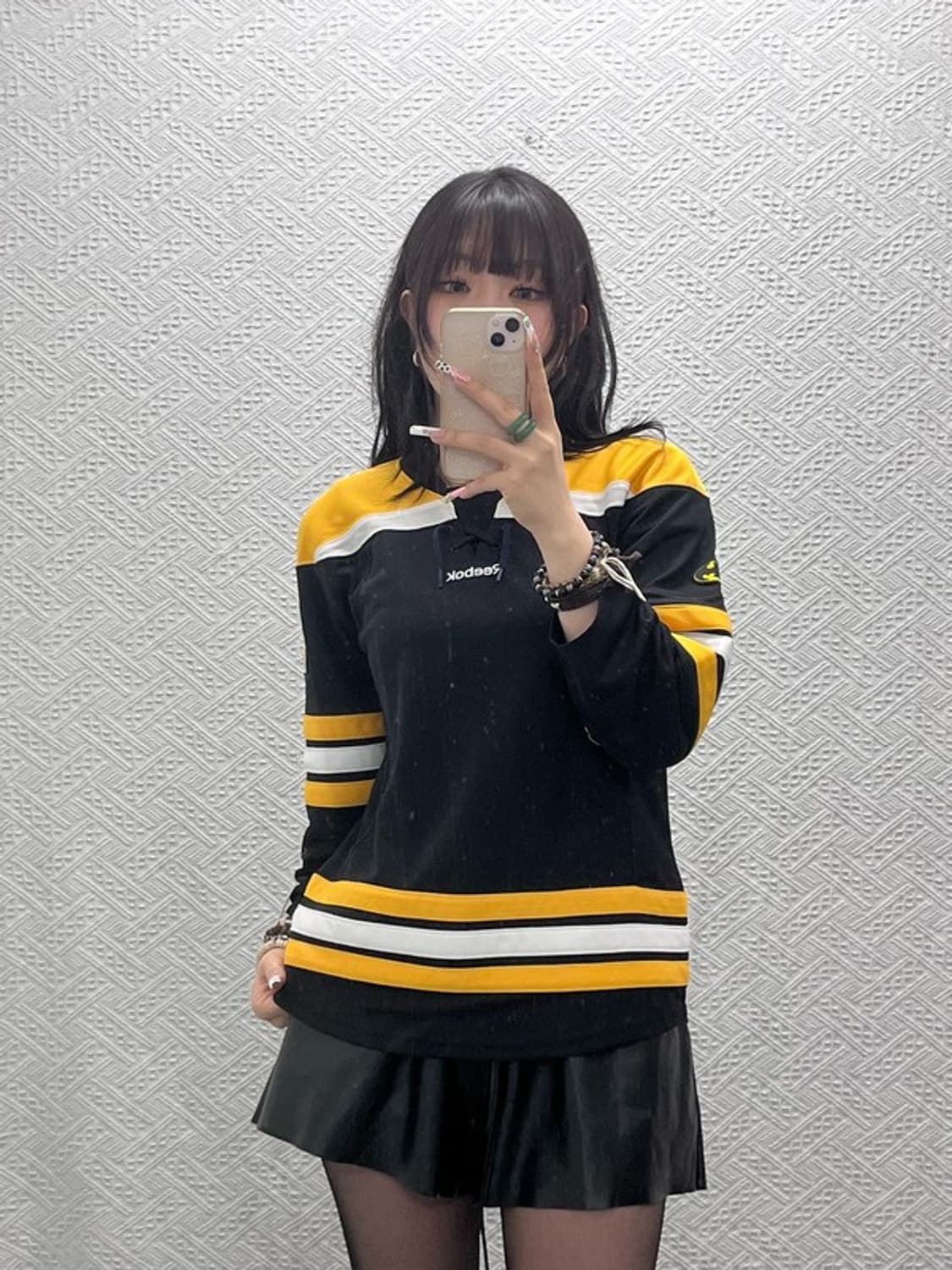 리복 NHL 보스턴 블록코어 하키 져지 롱슬리브 M C11104 상품이미지2