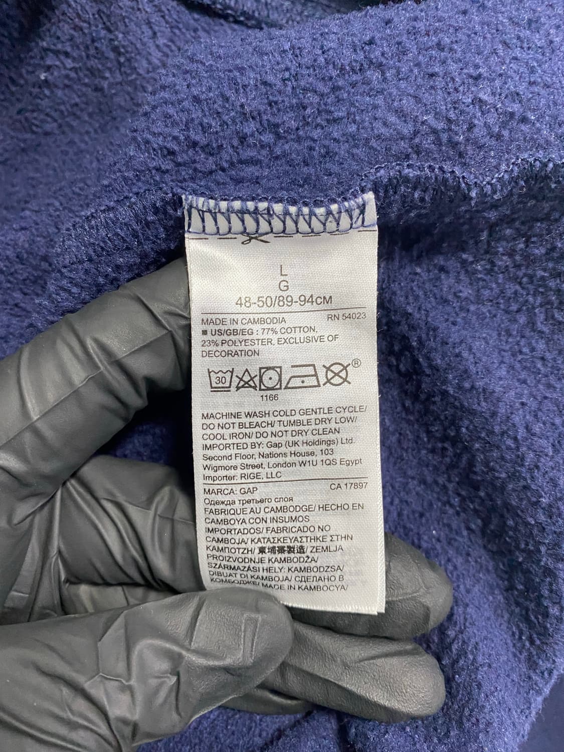 갭 GAP 네이비 후드집업 L <554> 상품이미지4