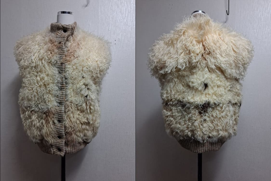 일본빈티지 꼬불이 양털조끼 순모울니트배색 가오리루즈핏 66
원산지 일본  상품이미지2