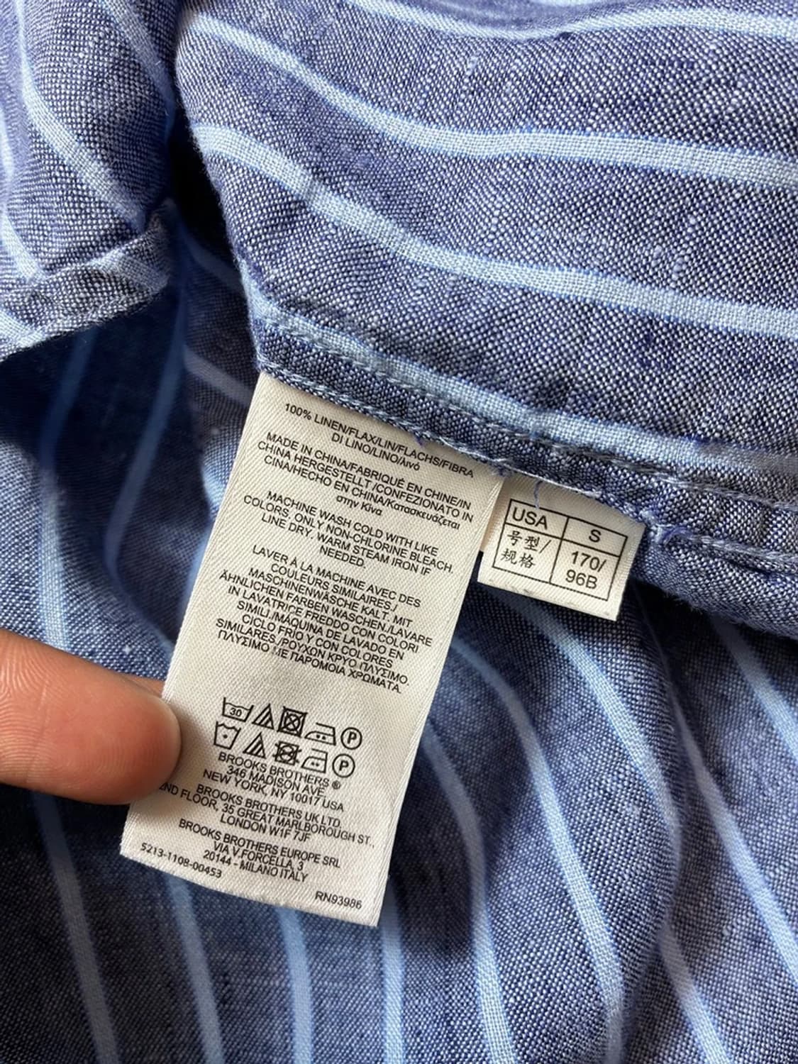 브룩스브라더스 100% 린넨 스트라이프 셔츠 PN8464 상품이미지8