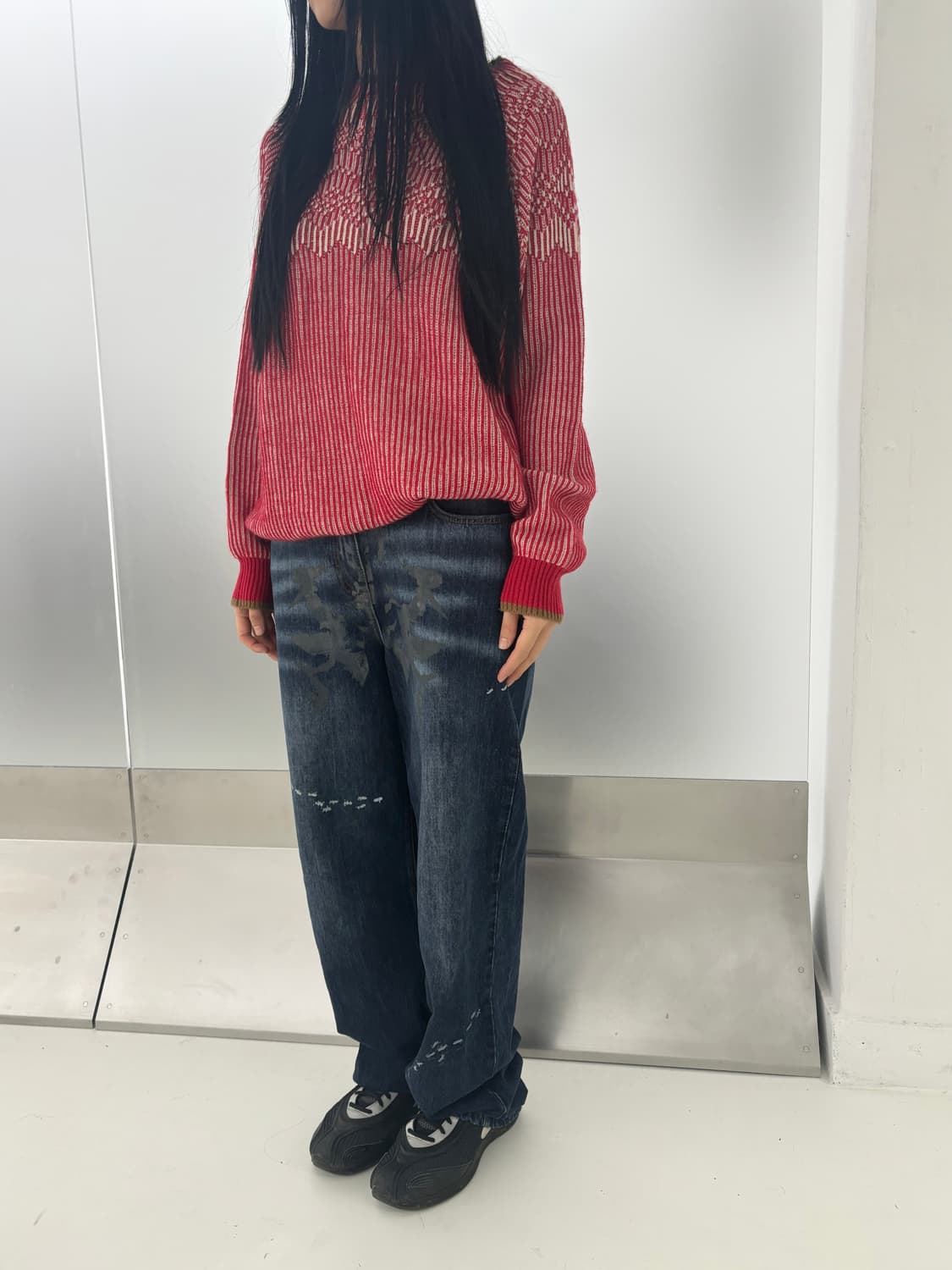 Vintage red  knit 상품이미지2