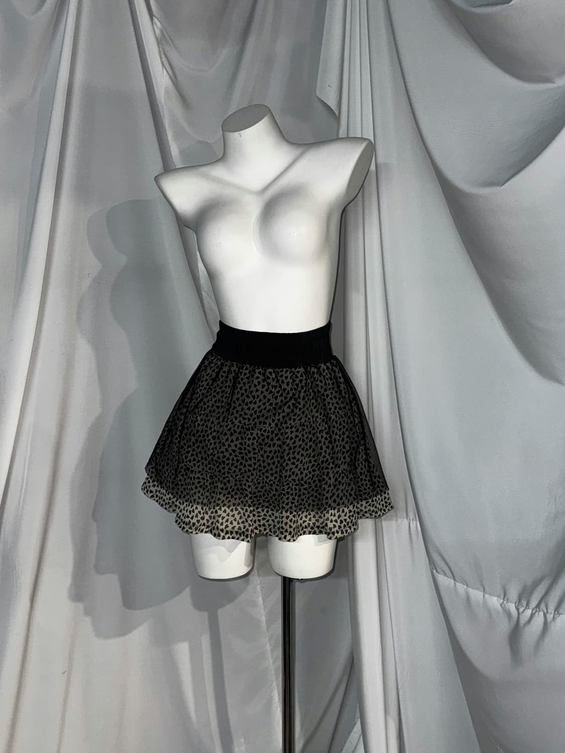 데일리 갸루와투케 갸투케 레오파드 그런지 화이트 집업 코디세트  상품이미지2