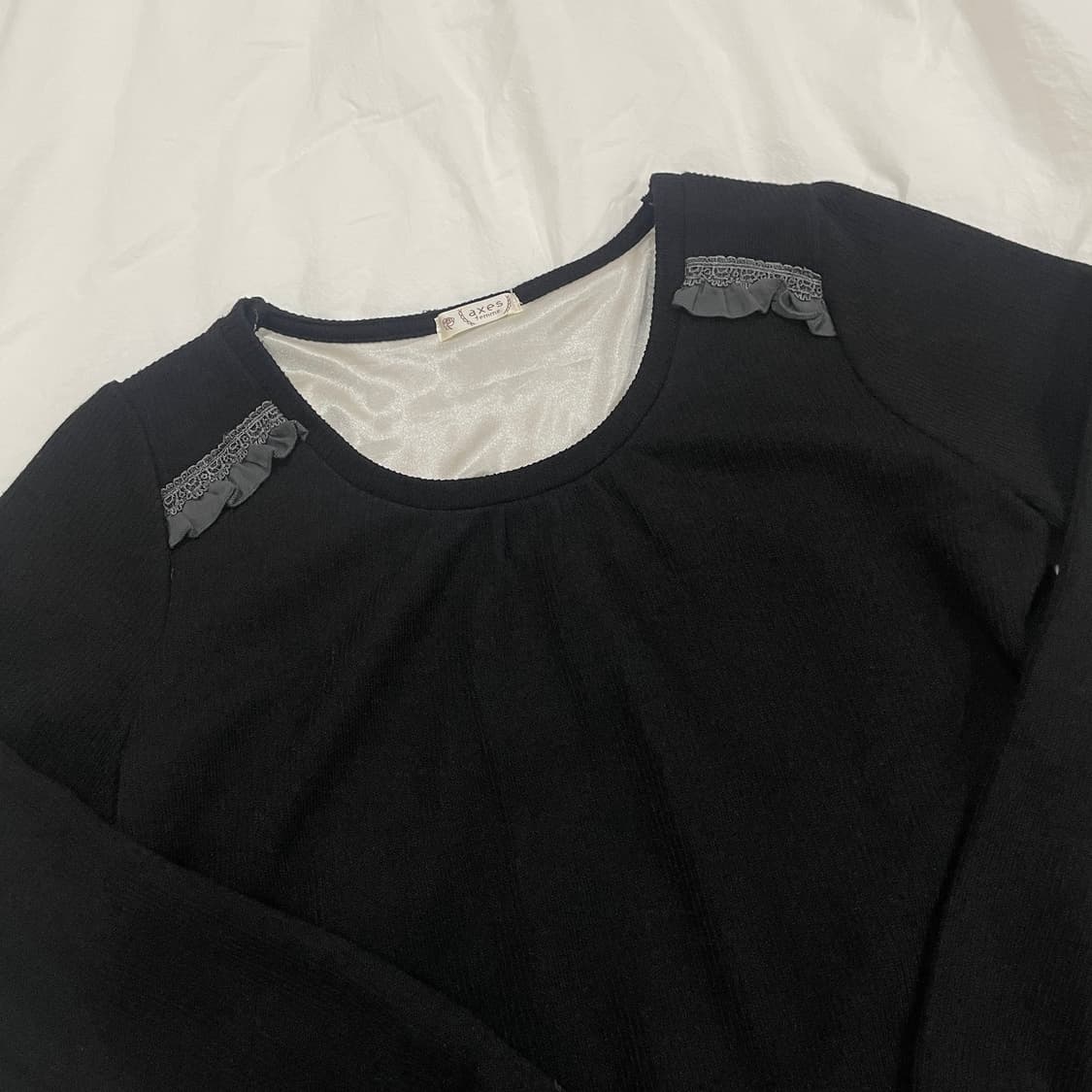 샵글리터 axes femme 엑시즈팜 레이스 니트 맨투맨 프릴  페어리 상품이미지6