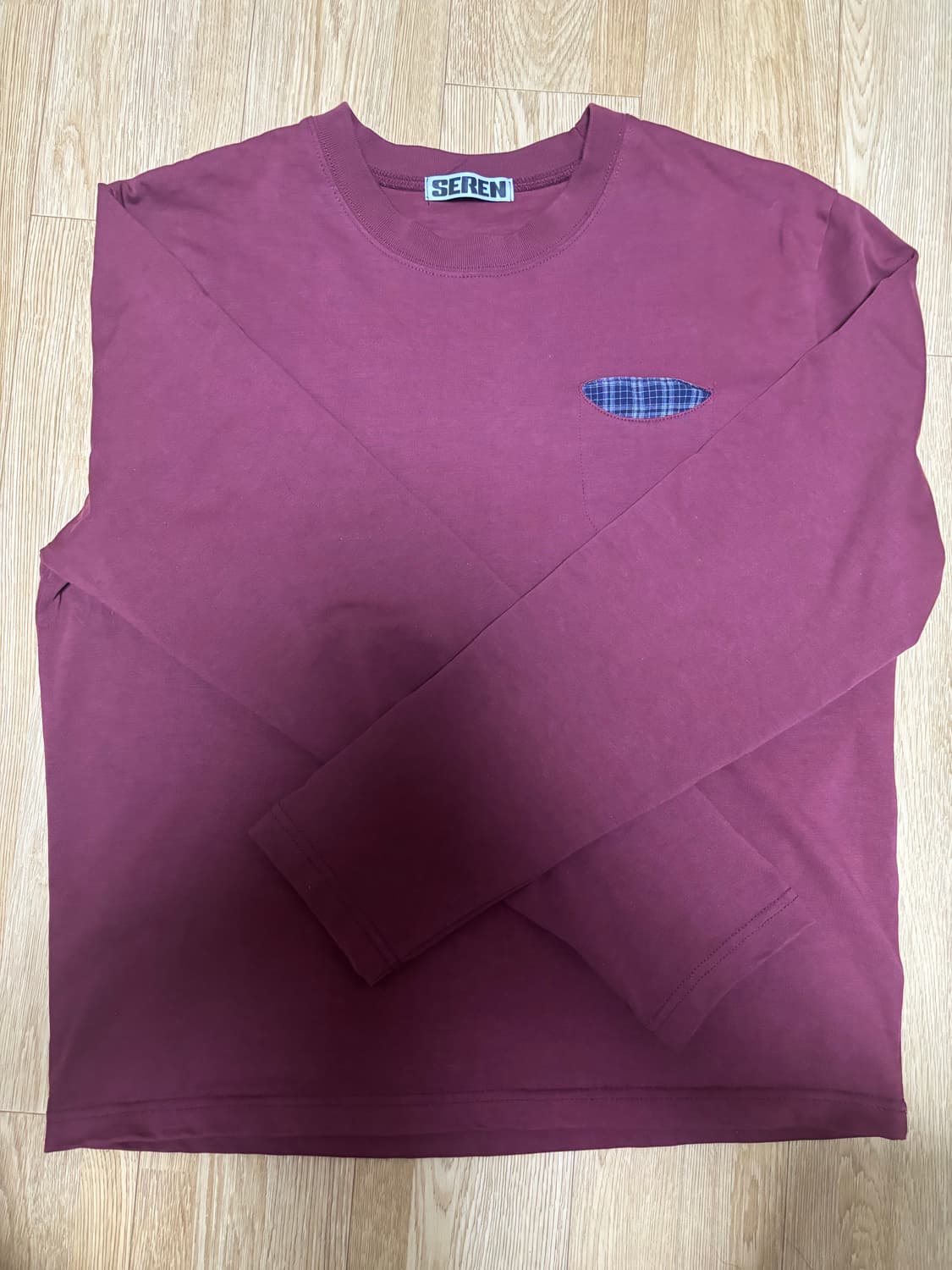 하나비마켓 버건디긴팔티 상품이미지1