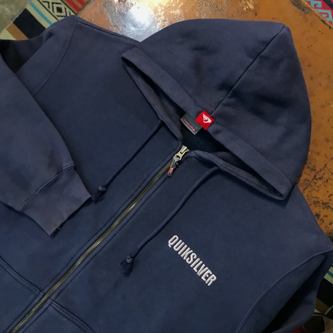 퀵실버 에이징 네이비 프린팅 기모 집업 후디 남성 115 빅사이즈 상품이미지3