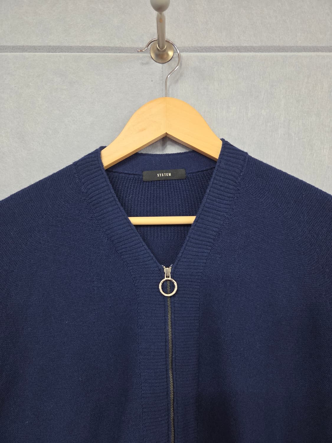 SYSTEM 시스템 브이넥 울 혼방 니트 집업 가디건 상품이미지2