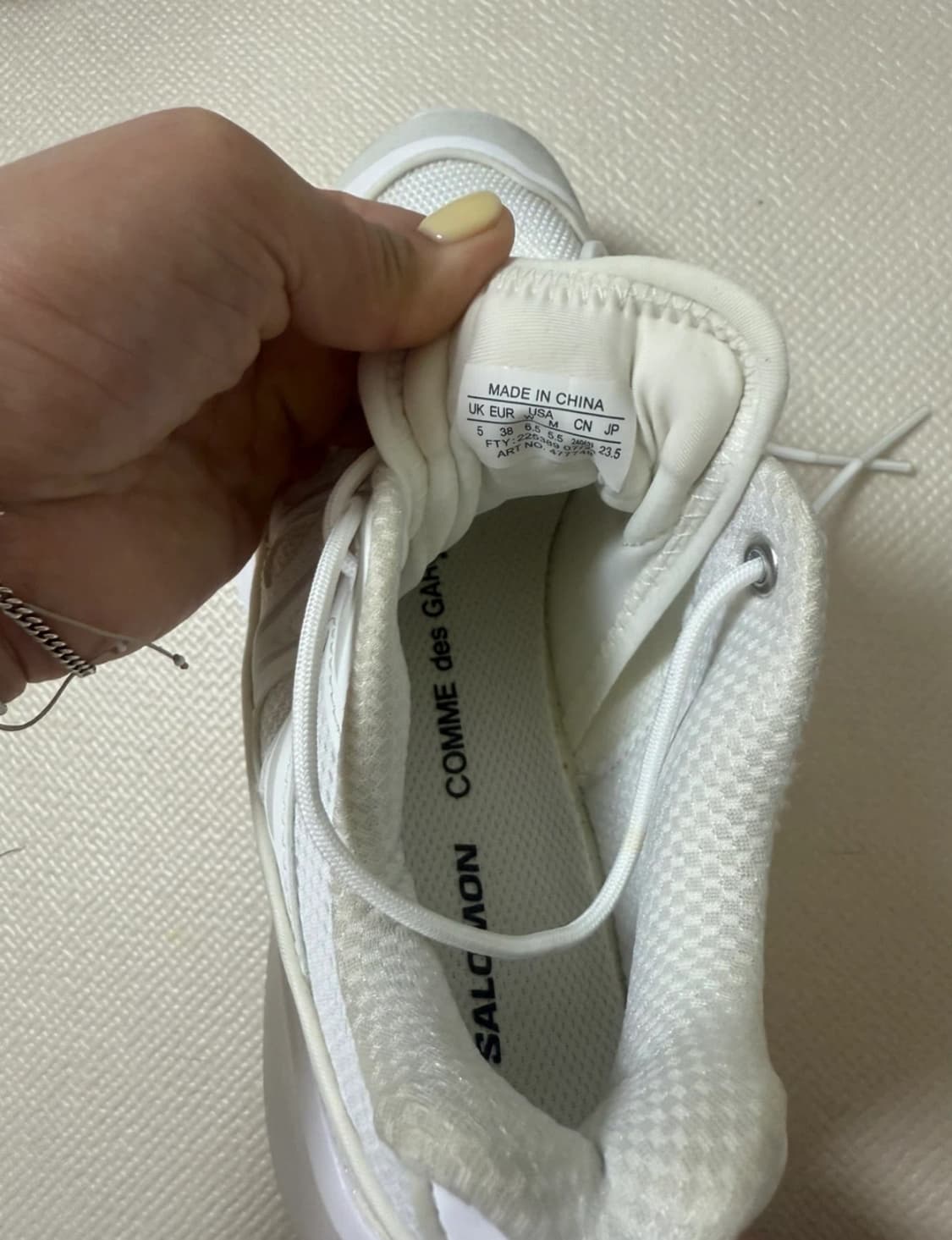 살로몬 꼼데가르송 XT-6 플랫폼 화이트 235 상품이미지4