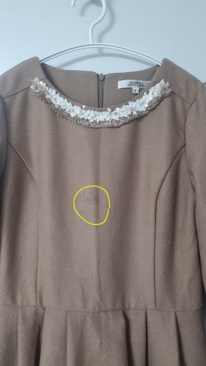 시크라인 베이지 원피스 S 하객룩 (드라이크리닝 완료) 상품이미지3