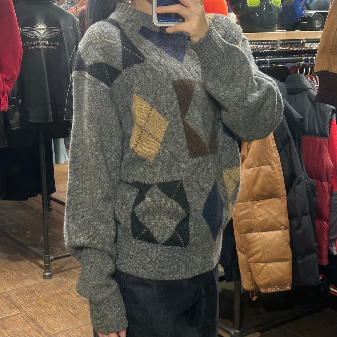 [HI] 아가일 니트 스웨터 상품이미지3