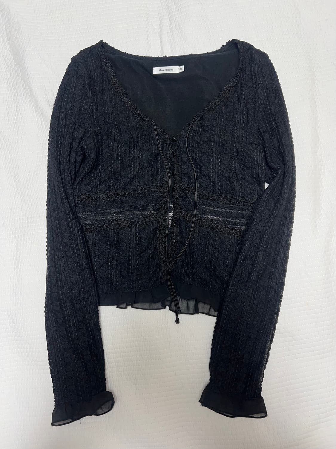 쓰리타임즈 바닐라 레이스가디건M vanilla lace cardigan 상품이미지1