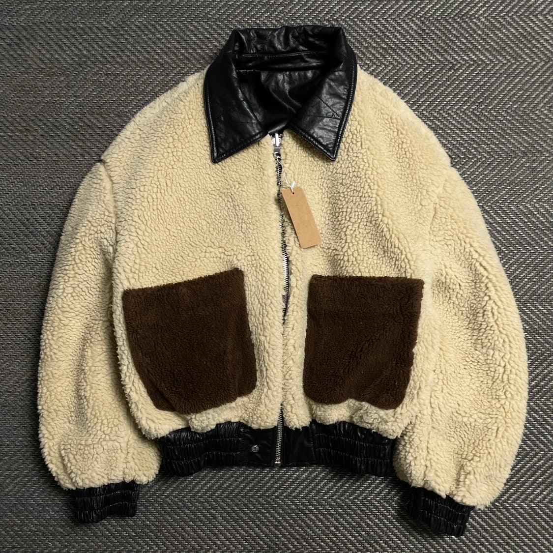 쥬시쥬디 우먼스 리버시블 가죽×플리스 크롭 쉐르파 레더자켓o 5087 상품이미지1