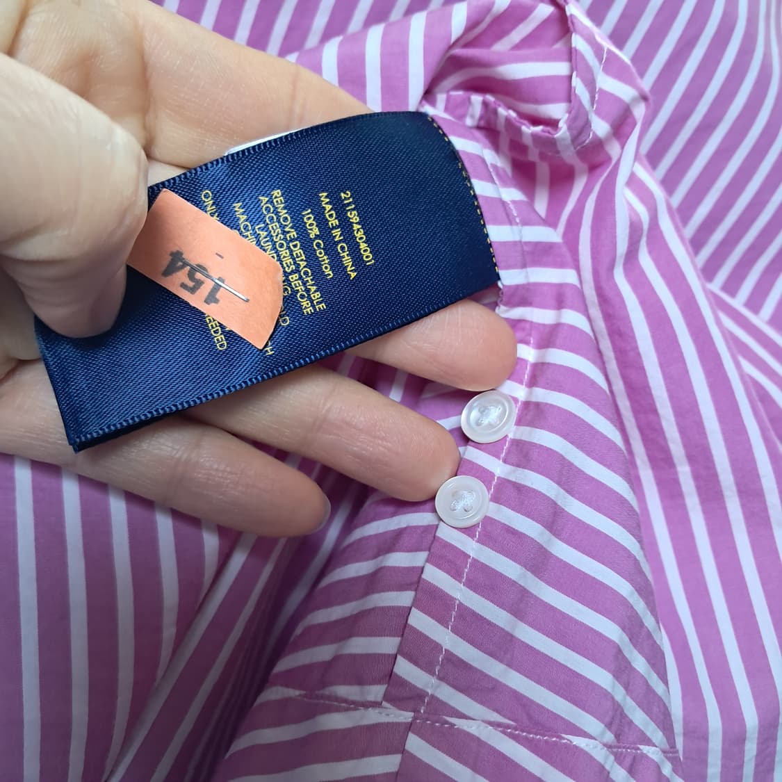 폴로 랄프로렌 핑크 스트라이프 셔츠 원피스 6사이즈 상품이미지8