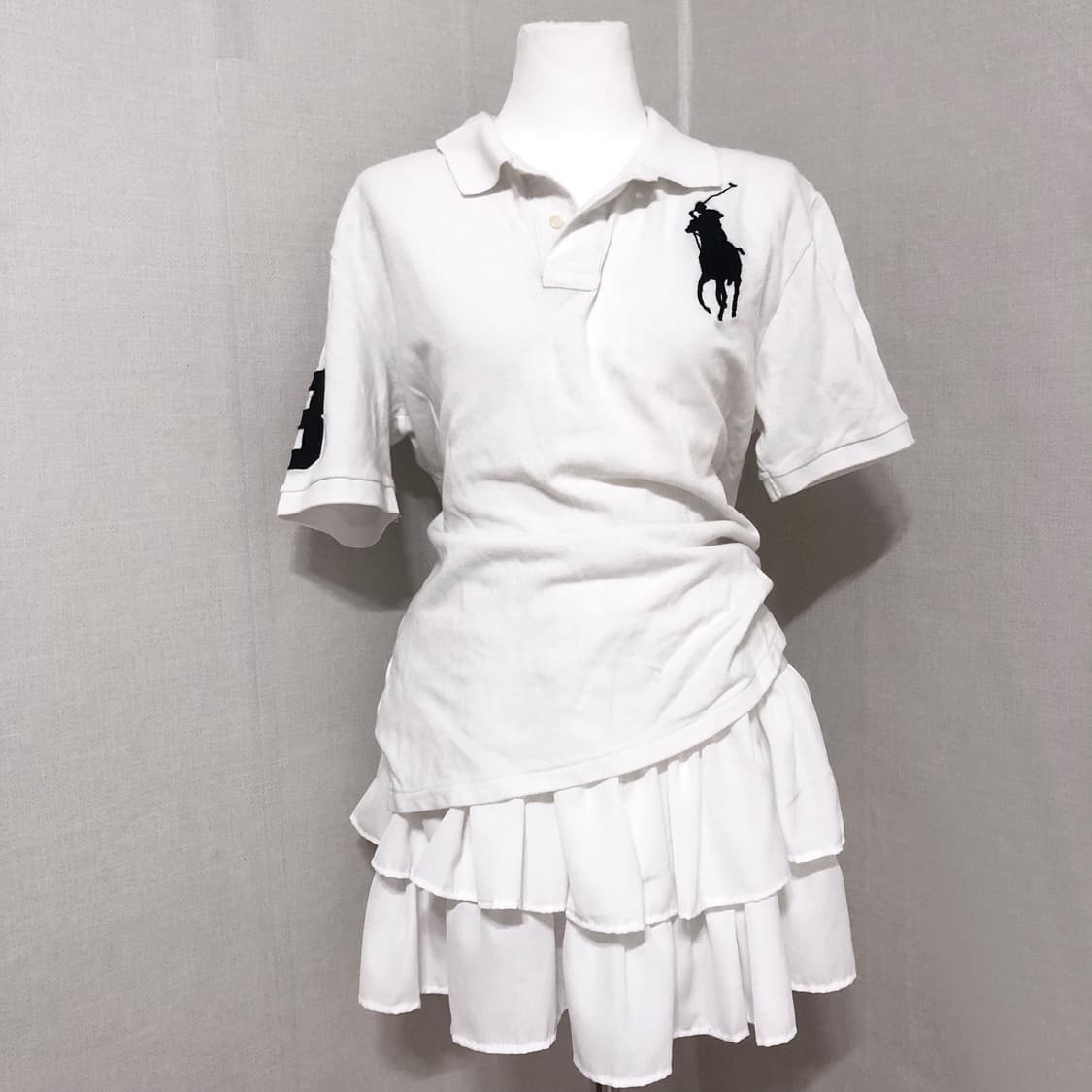 폴로 화이트블랙 빅포니 카라티 M  상품이미지1