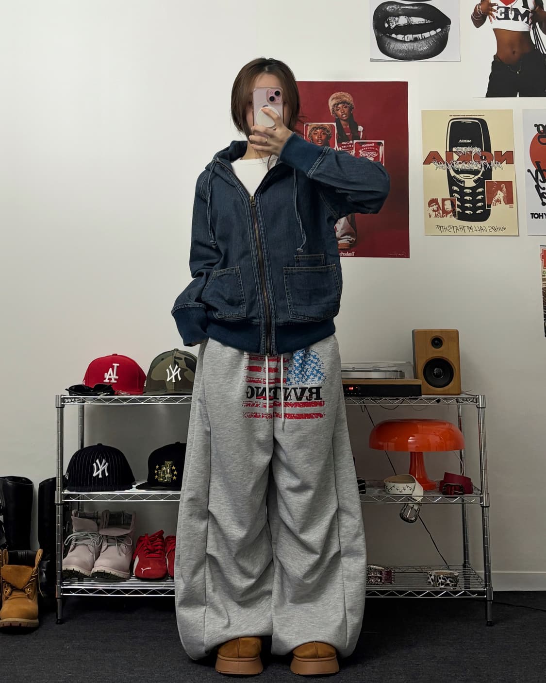 올드 빈티지 데님 후드집업 자켓 상품이미지4