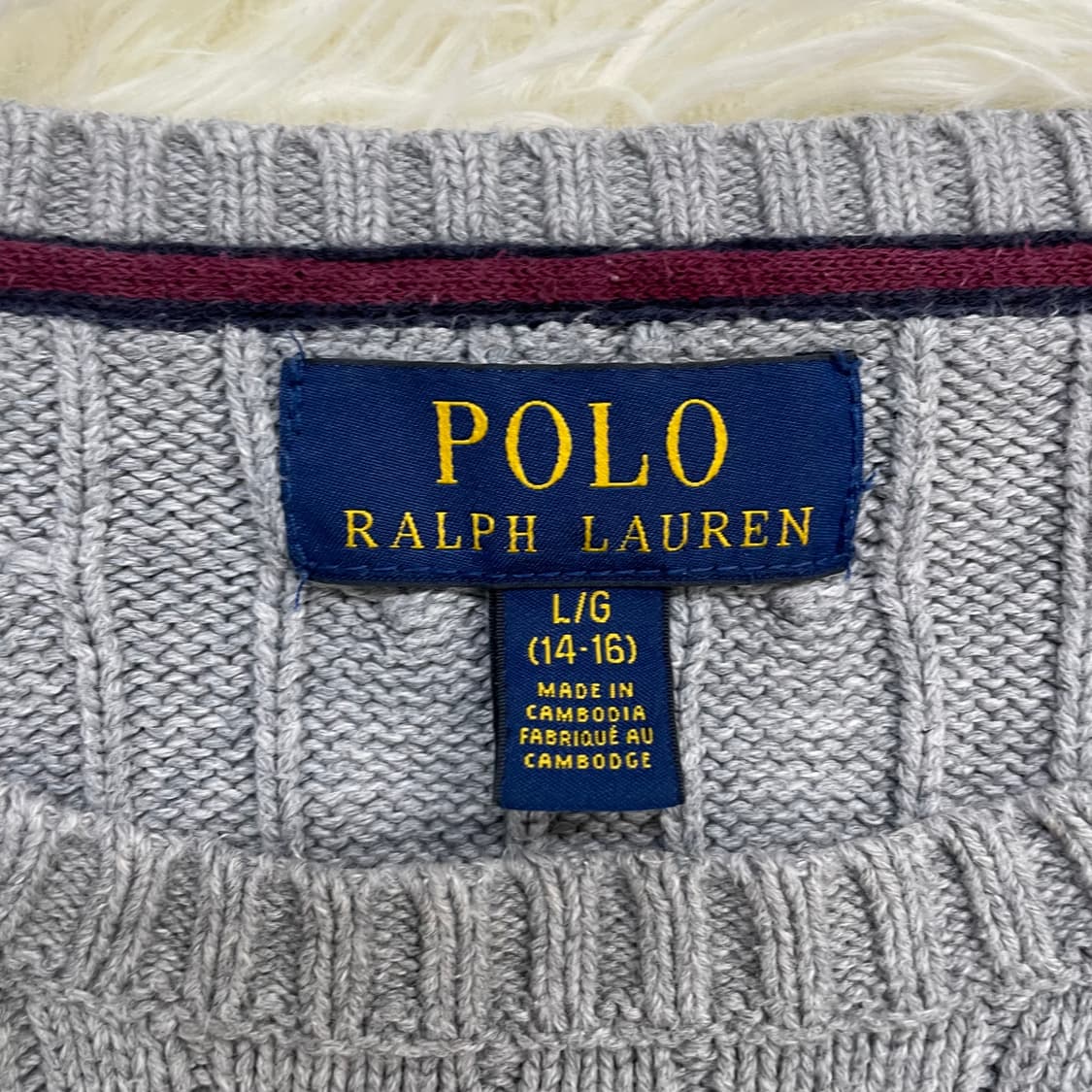 폴로 랄프로렌 포니 로고 케이블 니트 그레이 상품이미지4