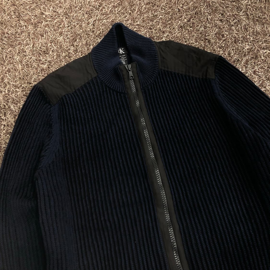 캘빈클라인 코튼 네이비 니트 집업 자켓 상품이미지3