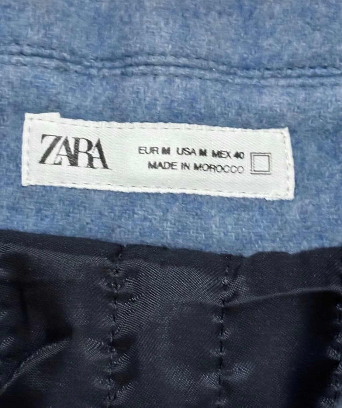 자라 울 자켓 M 하늘색 상품이미지3