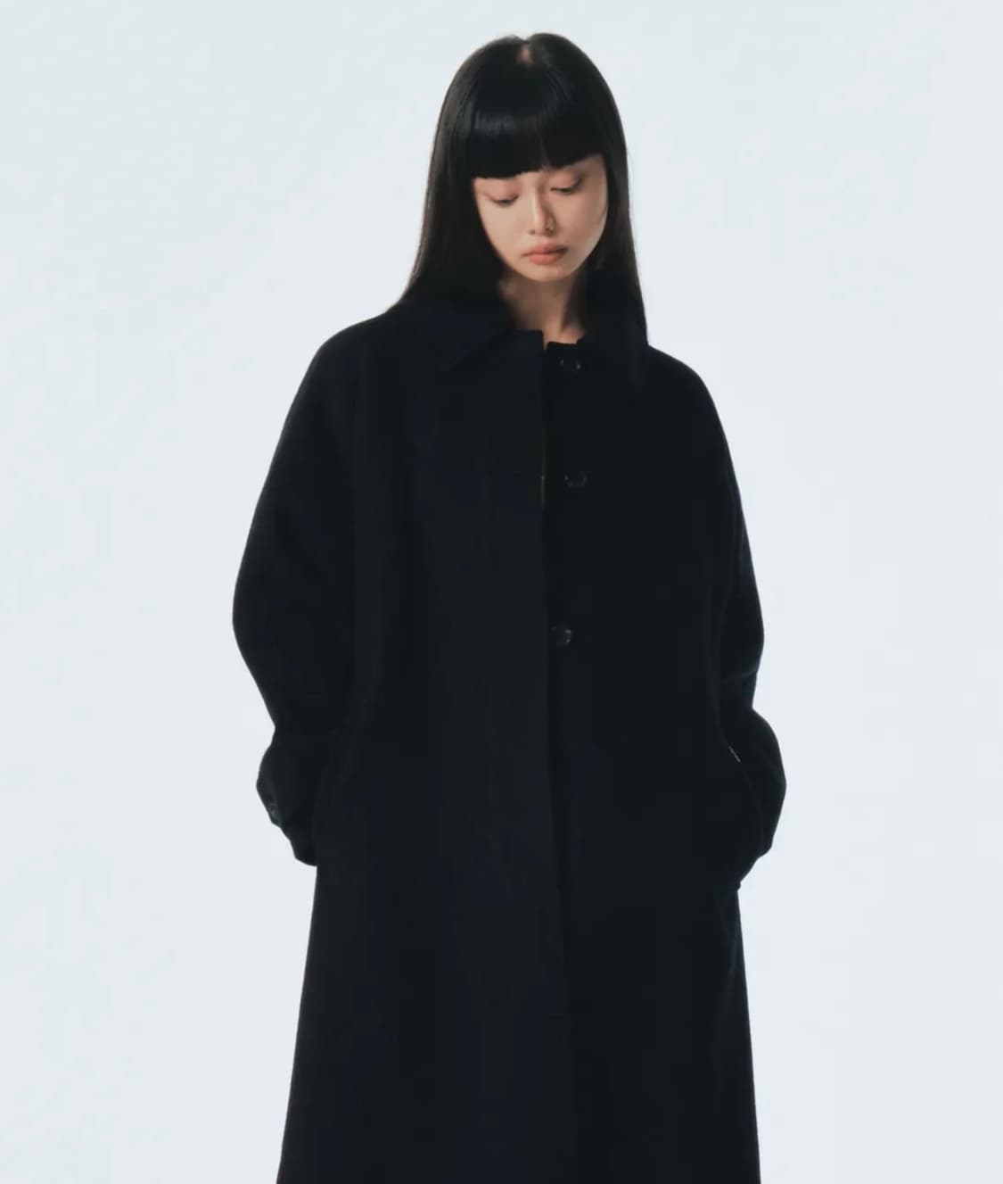 시티브리즈 벨티드 핸드메이드 롱 코트 블랙 상품이미지5