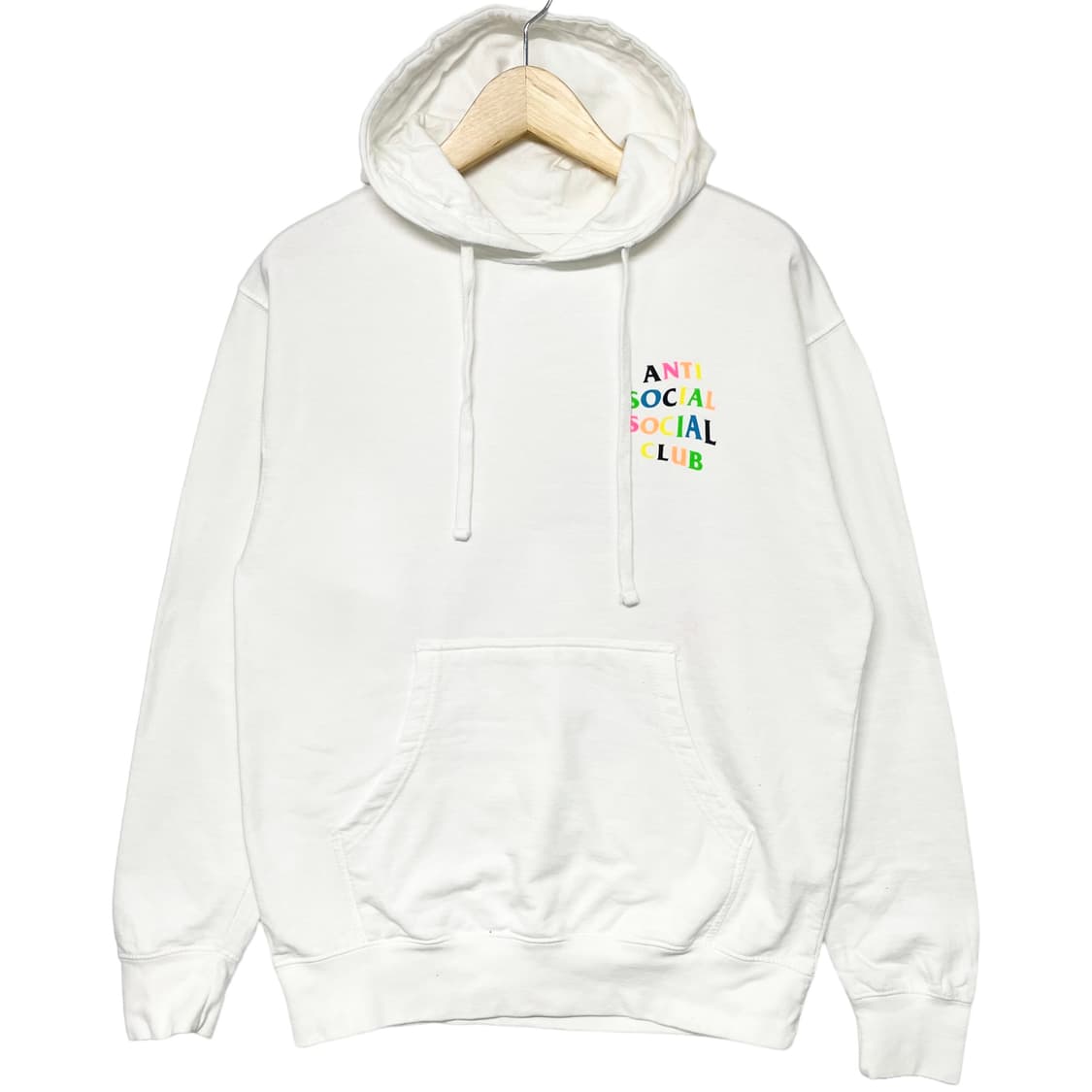 안티소셜클럽 레인보우 로고 후드티 화이트 상품이미지3