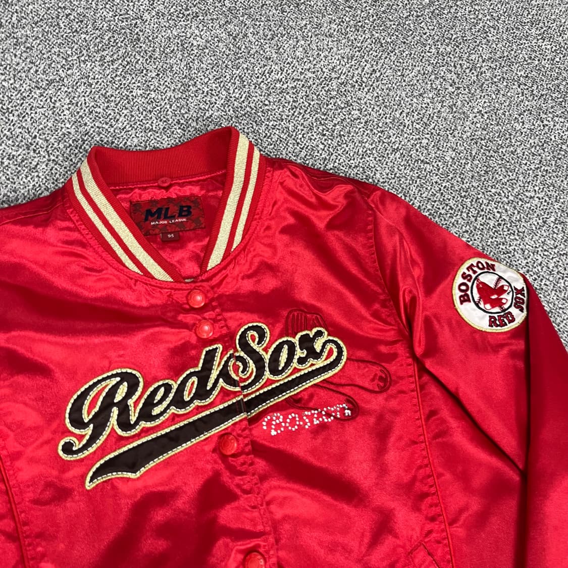 <MLB 광택 워싱 크롭 비즈 자켓> No.1384 상품이미지7