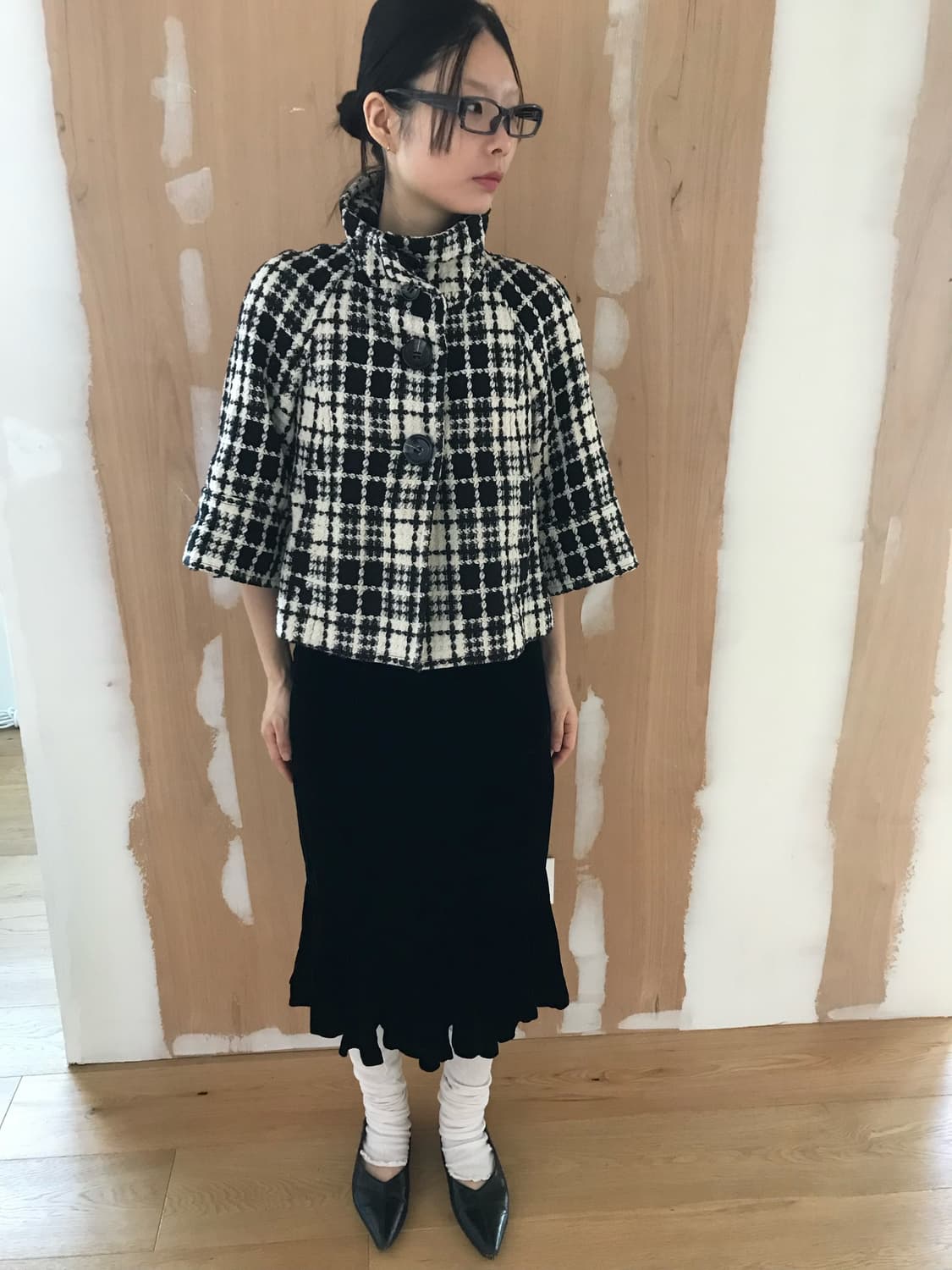 vintage velvet frill skirt (26inch) 상품이미지8