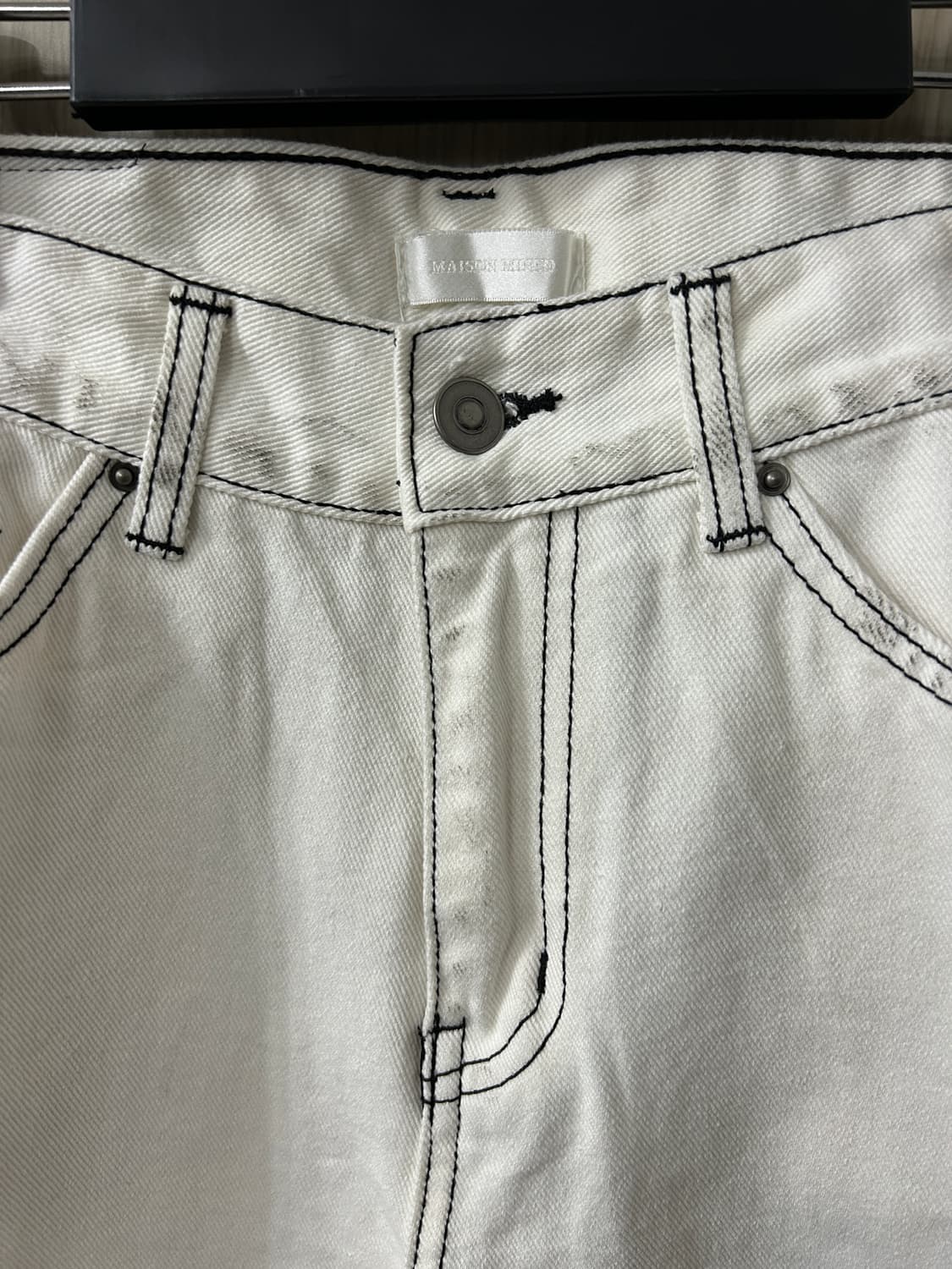 메종미네드 화이트 데님 팬츠 상품이미지4