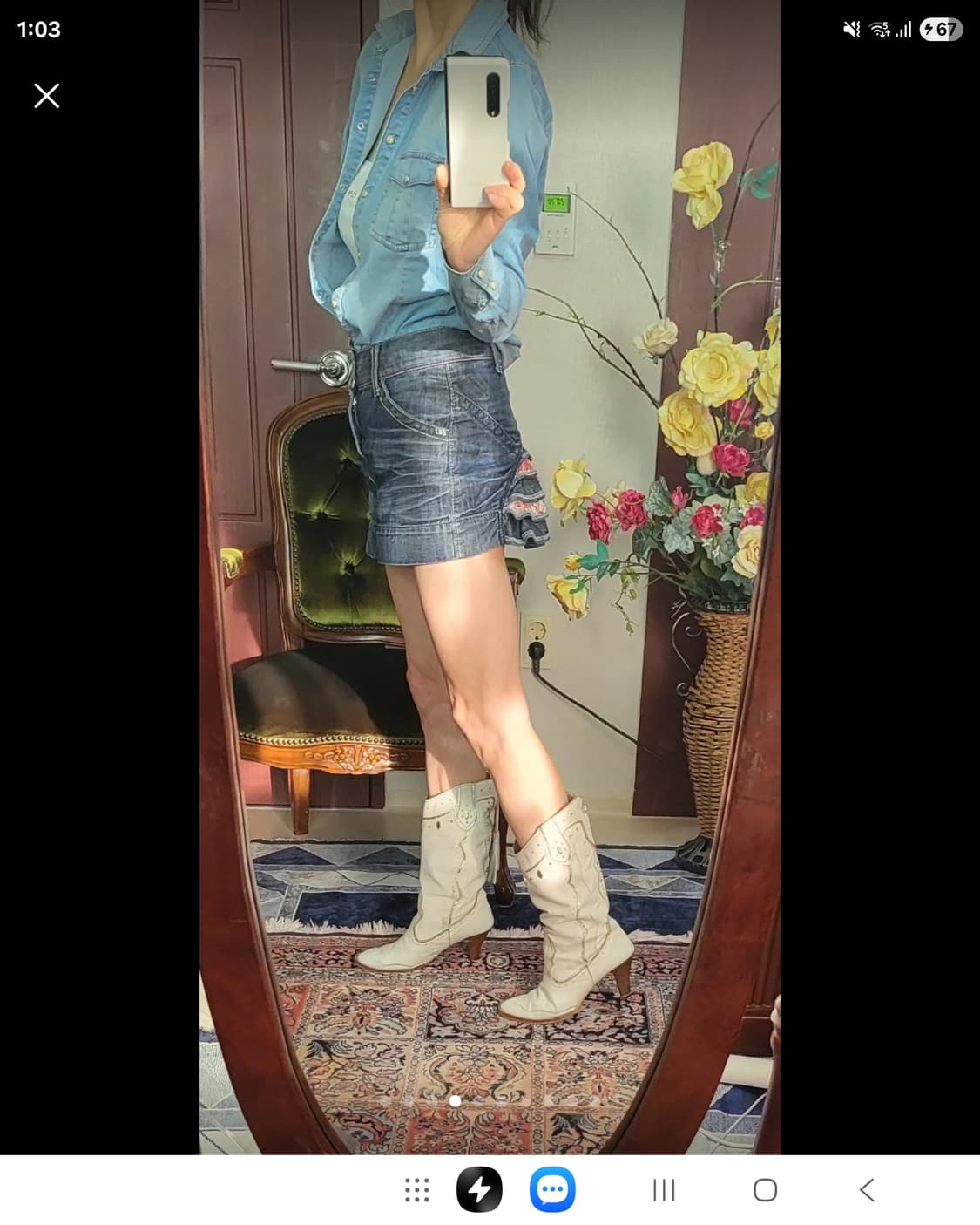 백화점구입 에고이스트 양가죽 스터드 웨스턴 부츠 상품이미지3