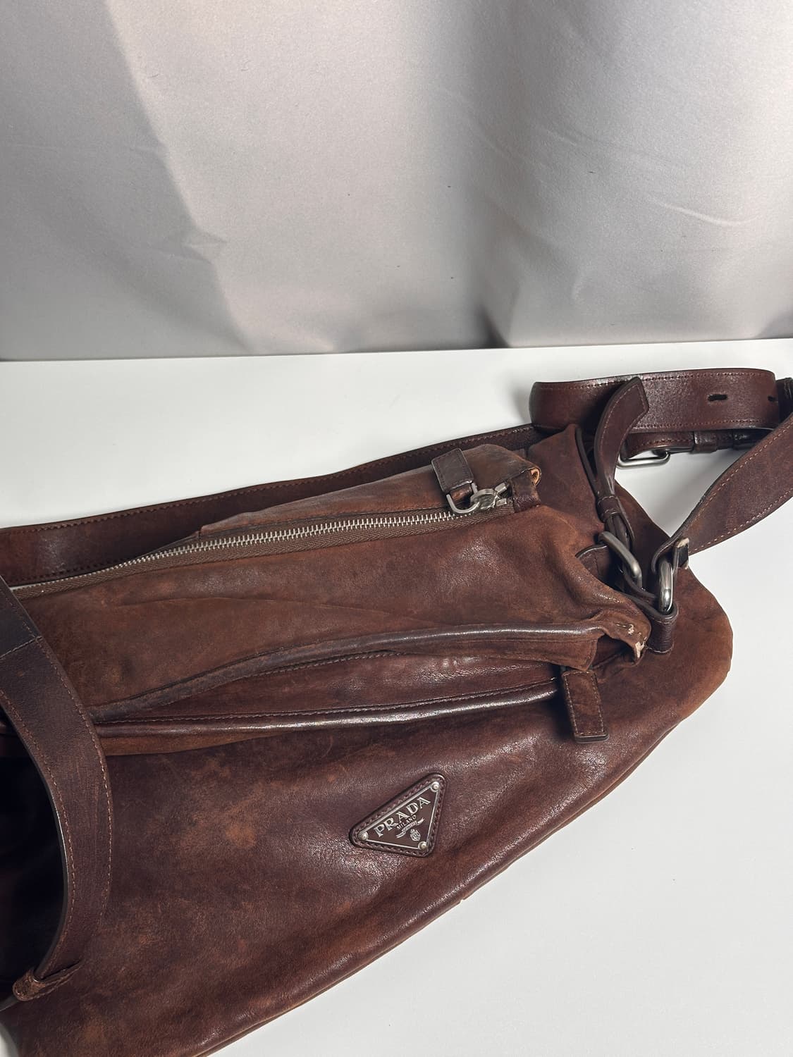 프라다 빈티지 브라운 레더 크로스백 상품이미지8