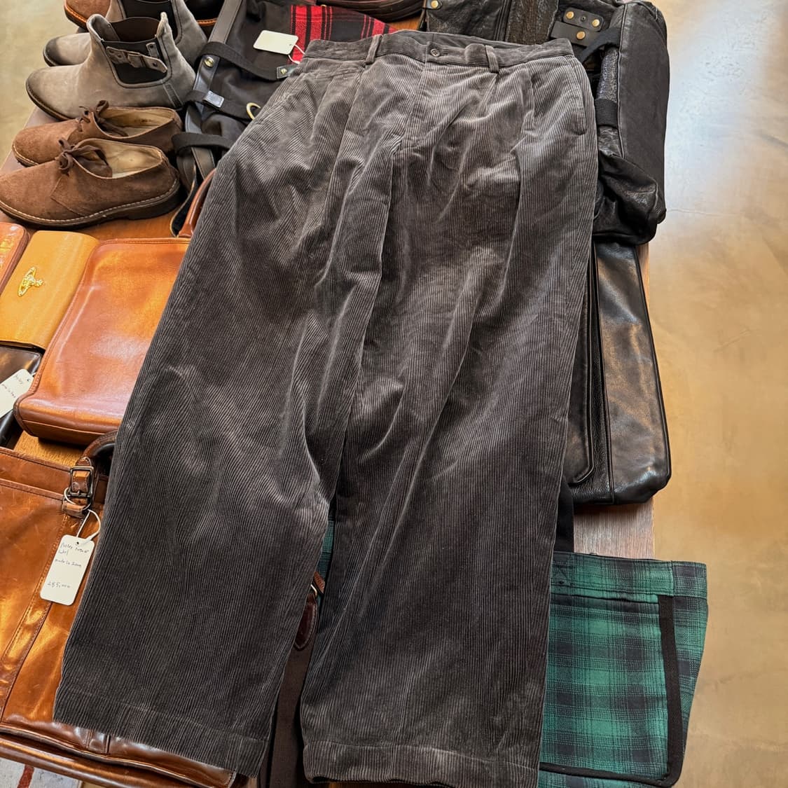 90S 이세이미야케 코튼라벨 차콜 그레이 코듀로이 팬츠 바지 34 상품이미지1