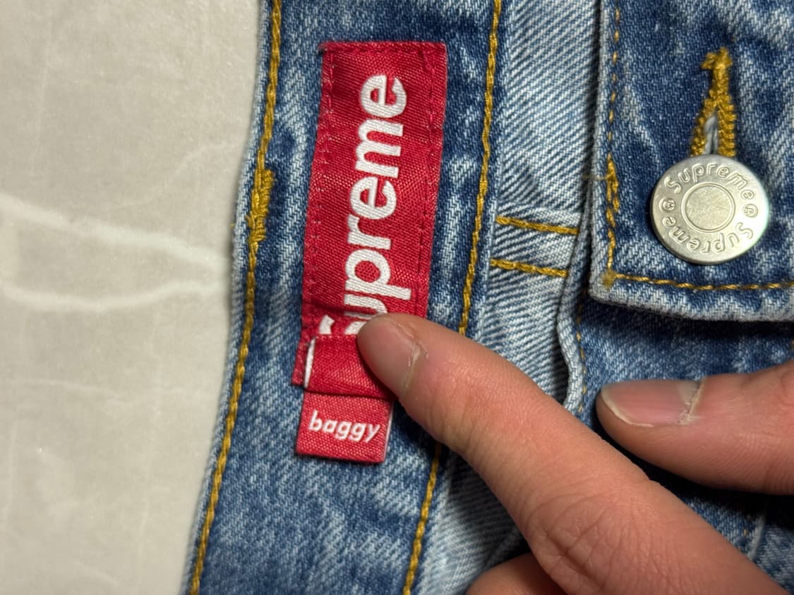슈프림 25fw 배기진 워시드 인디고 연청 30사이즈 상품이미지6