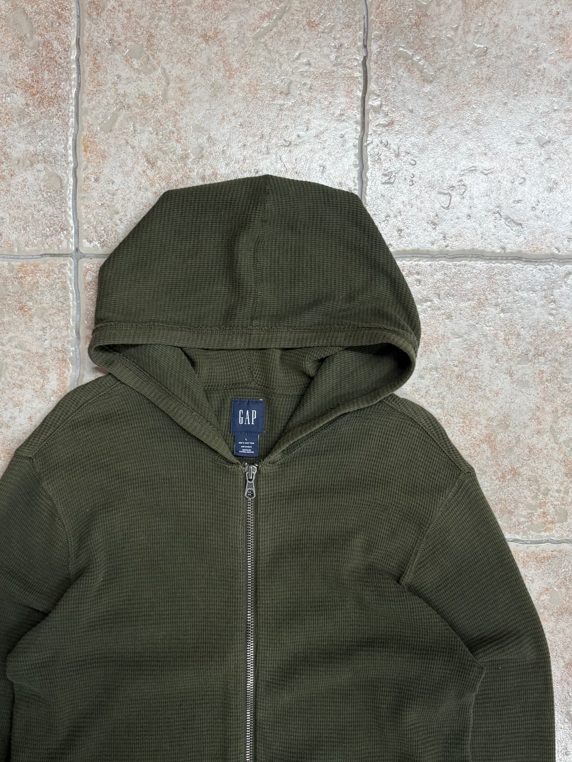 [L] Old Gap waffle hood zip-up 상품이미지2