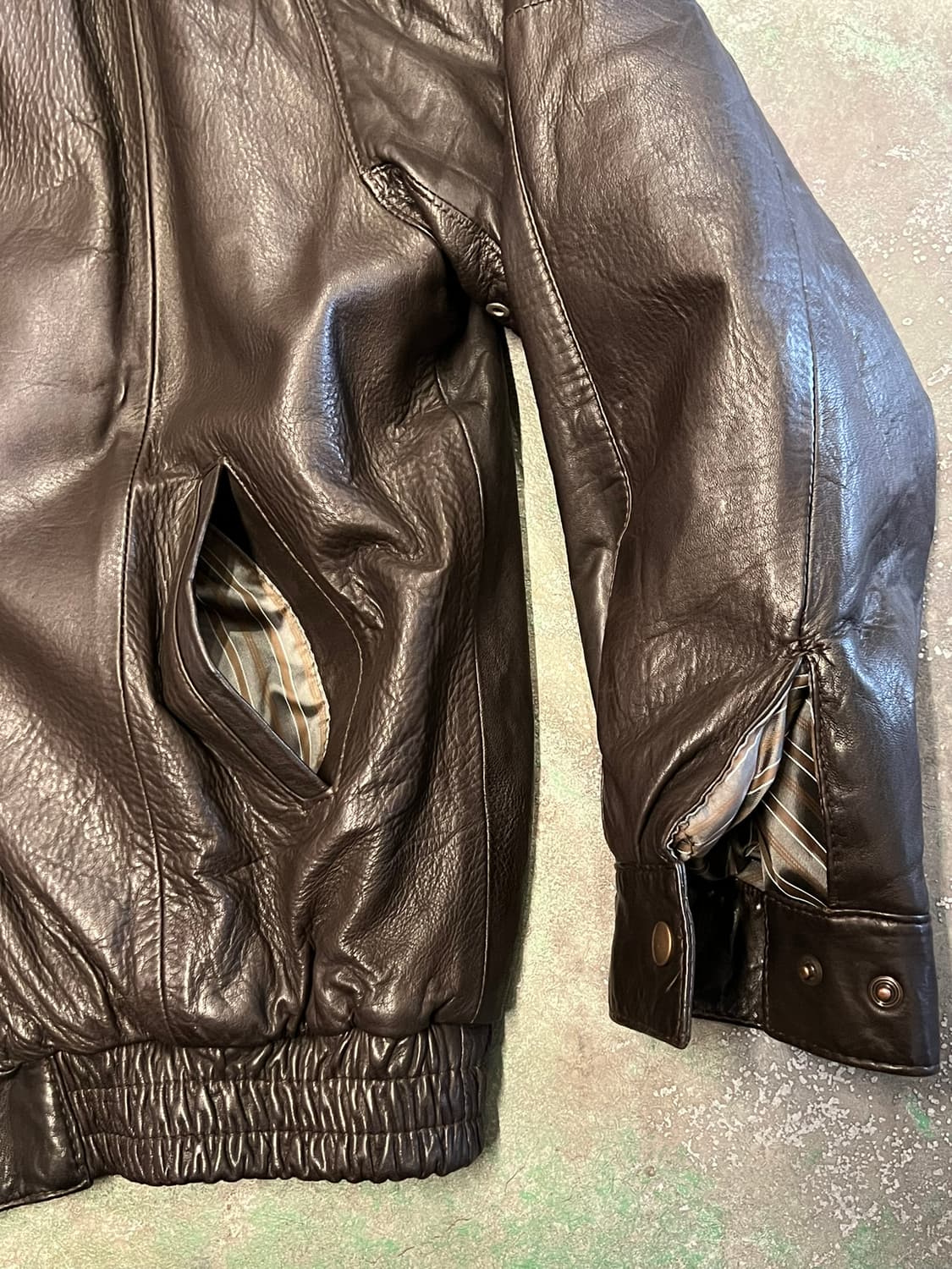 90's [XL] Pierre Cardin 천연가죽 빈티지 봄버 자켓 상품이미지5