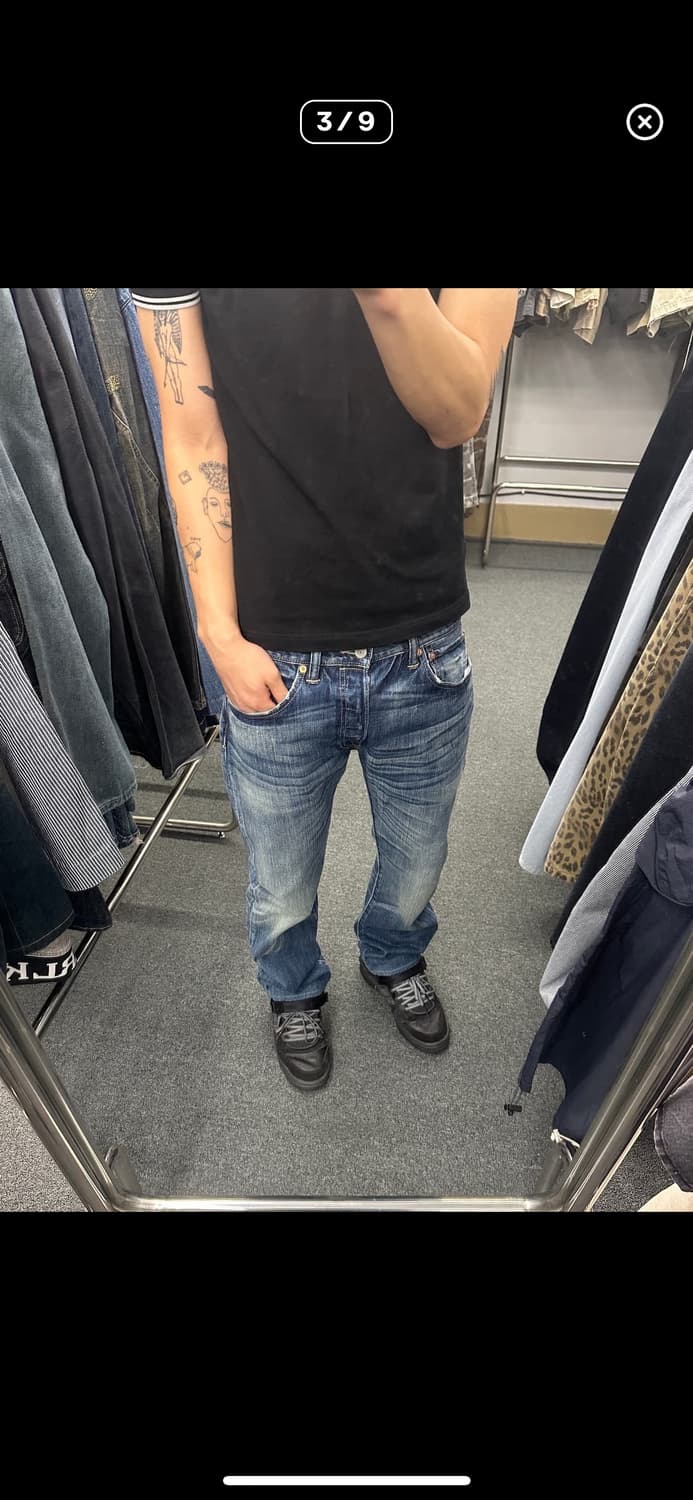 리바이스 501 빈티지 워싱 데님팬츠 슬림핏 상품이미지3