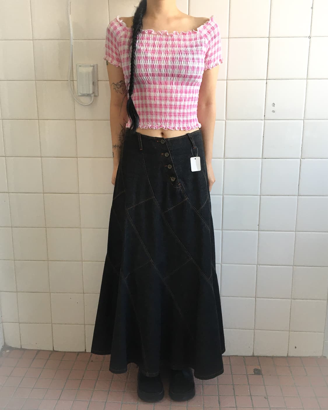 Check pattern banding top 상품이미지5