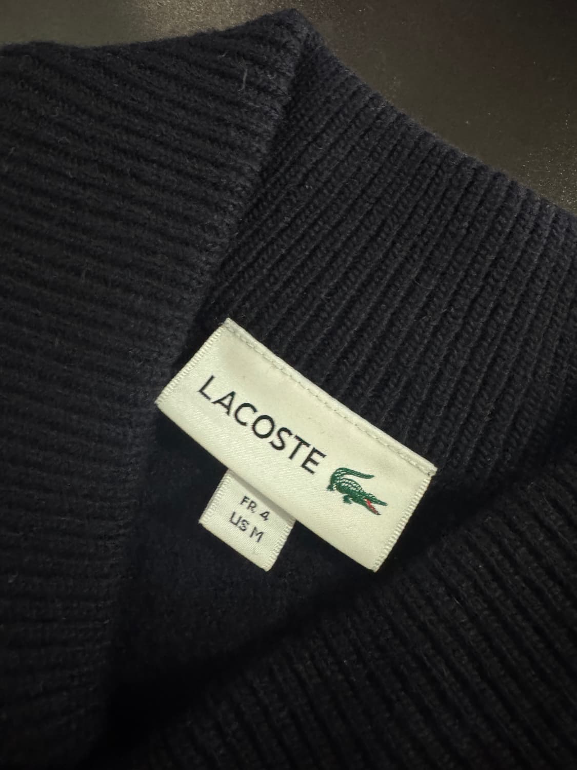 정품 라코스테 캐시미어 혼용 버튼 부클 가디건 M 네이비 상품이미지4