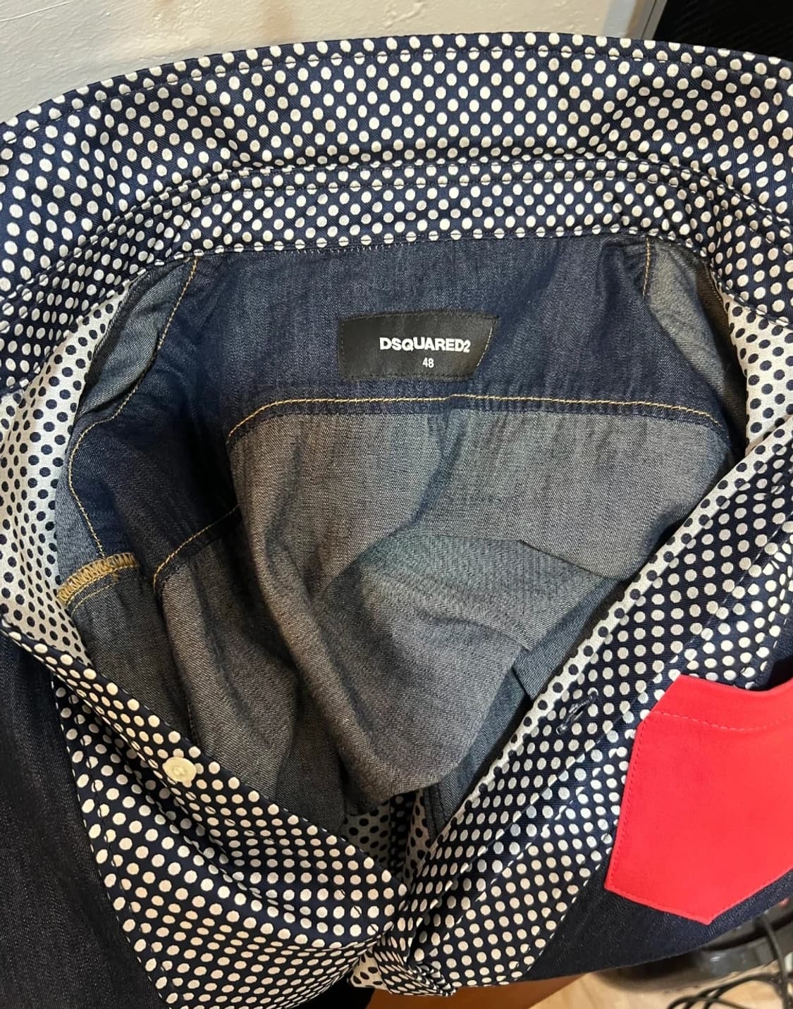 디스퀘어드2 진청 도트배색긴팔 데님셔츠
 상품이미지3