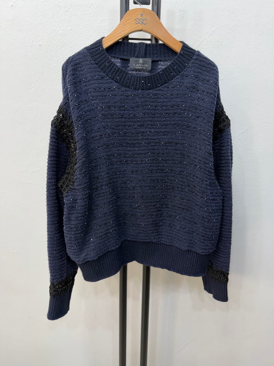 정품) LANVIN 랑방 한섬 22ss 스팽글 니트 스웨터 88 상품이미지1