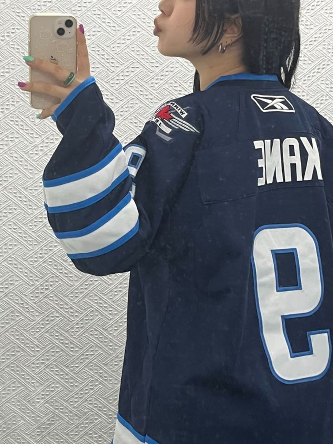 리복 NHL위니펙 제츠 블록코어 하키  오버핏 롱슬리브 L C06701 상품이미지2