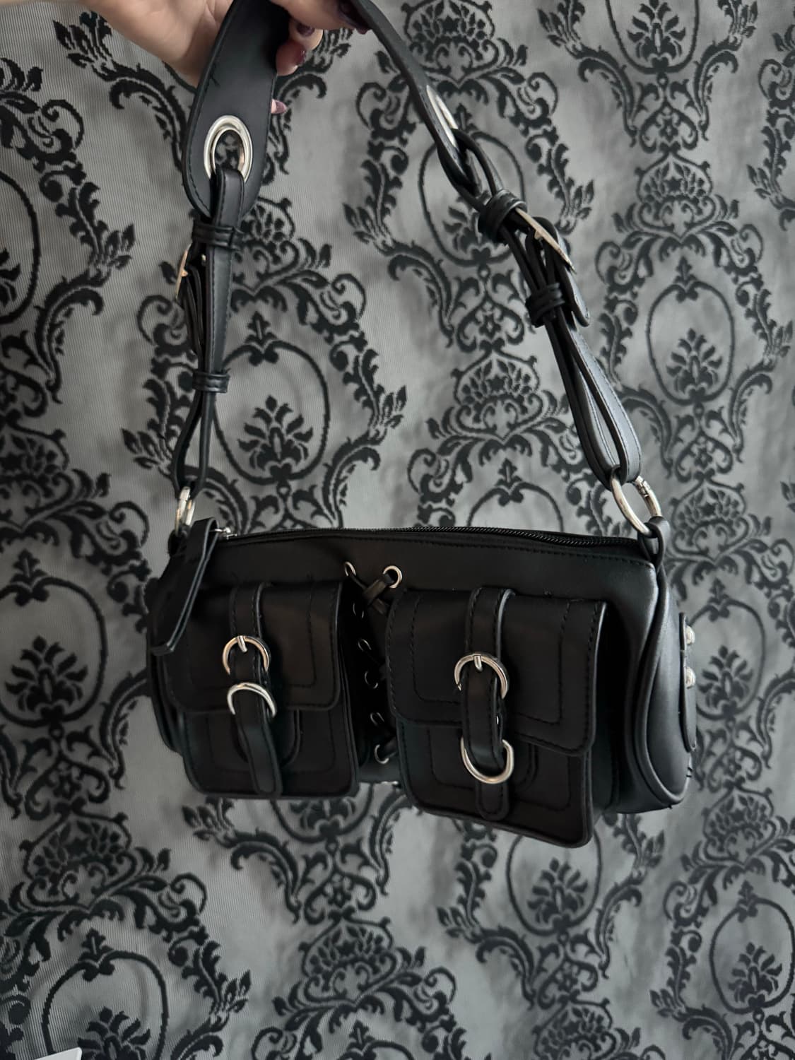 코르셋 버클 레더 숄더백 상품이미지3